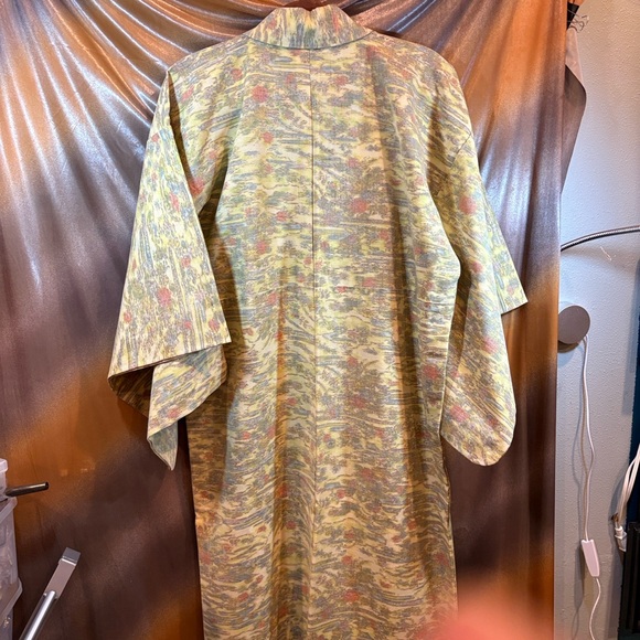 Gorgeous! Multicolor Yukata Kimono with Abstract Pattern feels like linen 211 - Picture 6 of 7